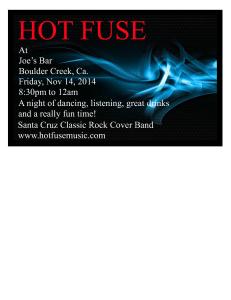 Hot Fuse Flyer at Joe's Bar Nov 14, 2014_1
